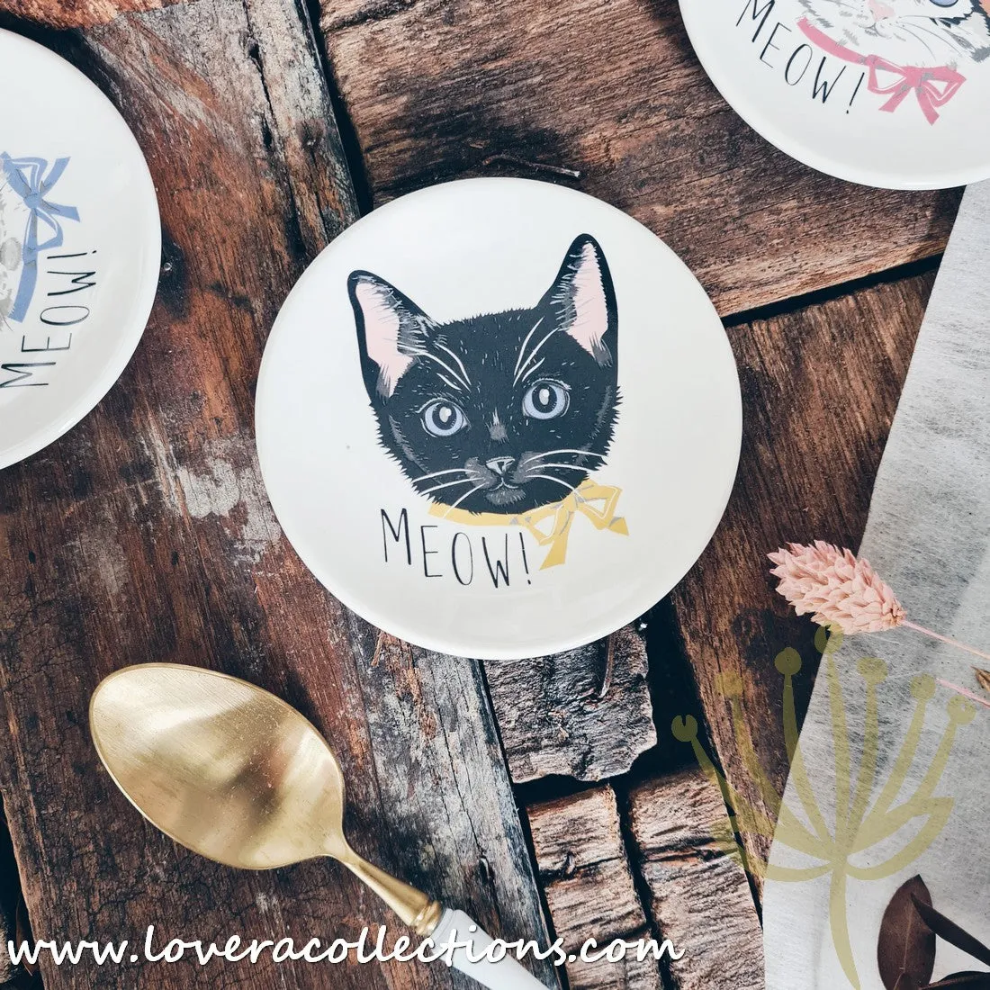 Meow Meow Neko Cat Head Japan Condiments Dishes