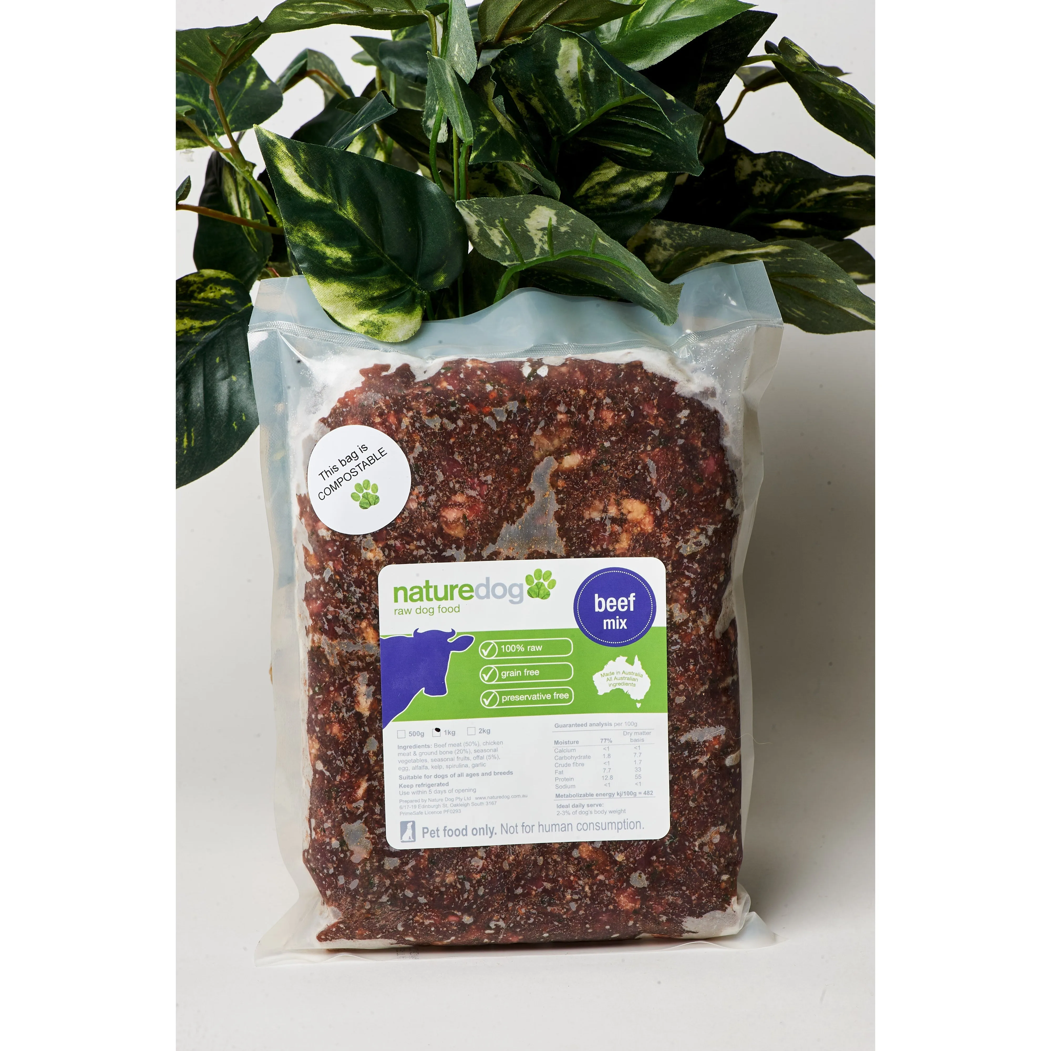 Nature Dog Beef Mix Raw Dog Food 1kg