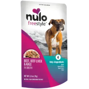 Nulo Freestyle Grain-Free Beef, Beef Liver & Kale in Broth Dog Food Topper, 2.8 oz