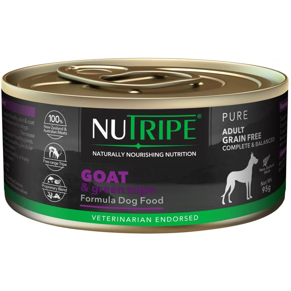 Nutripe Pure Goat & Green Tripe Canned Dog Food 95g