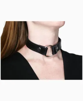 .SALE Black Leather O Ring Collar by Bound Leatherworks