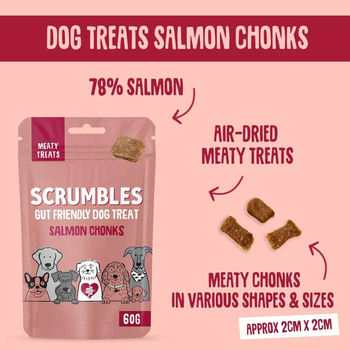 Salmon Chonks: Fish Dog Treats