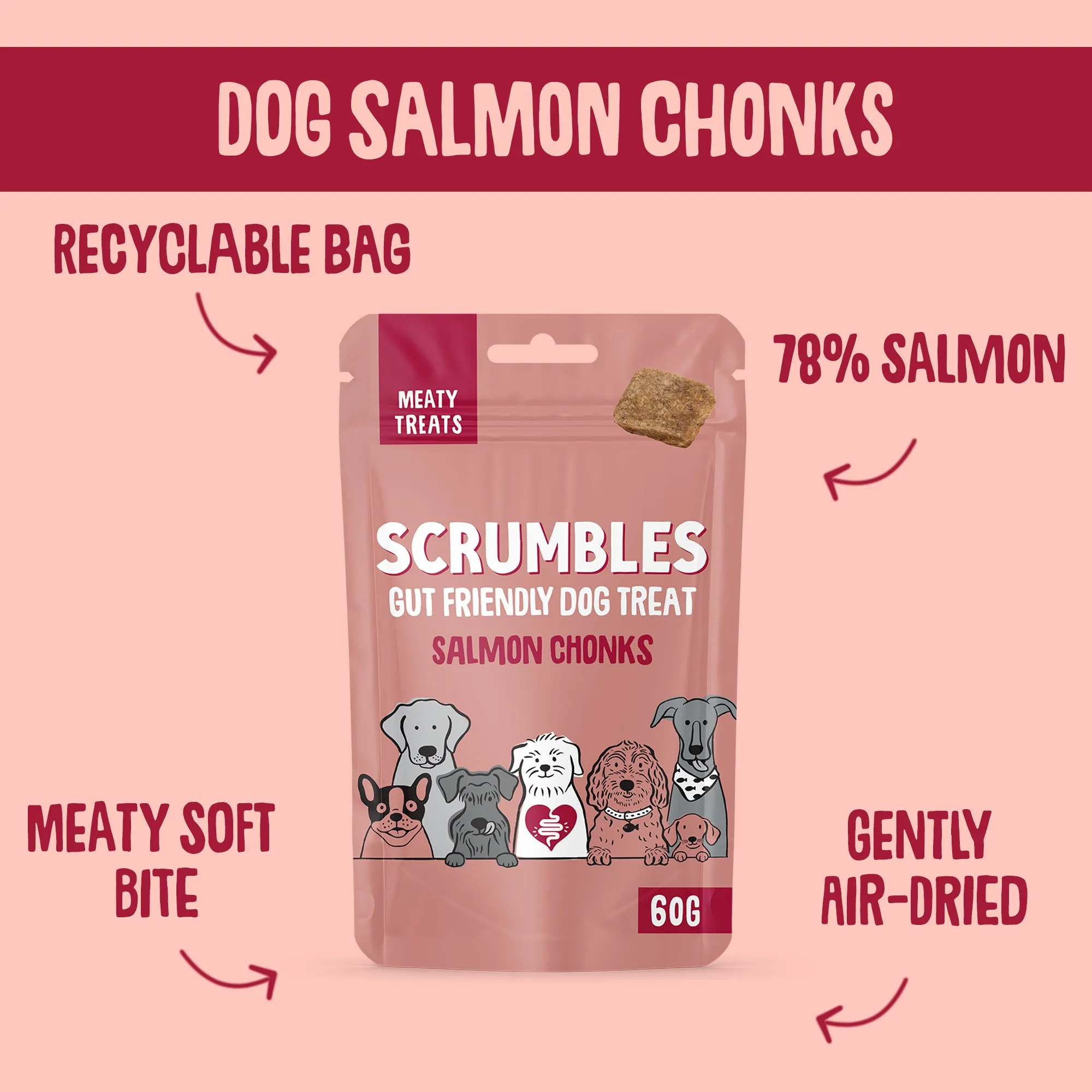 Salmon Chonks: Fish Dog Treats