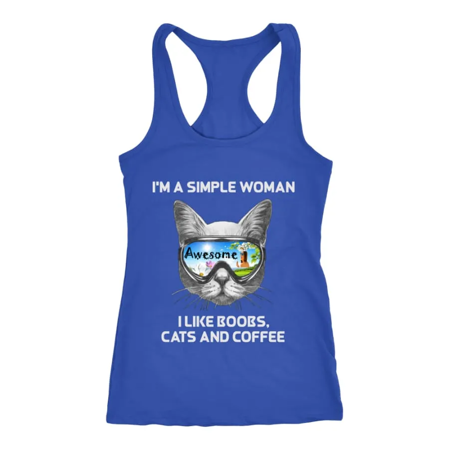 Simple Woman Shirt Racerback Tank| Cat Lover Shirts (6 Colors)