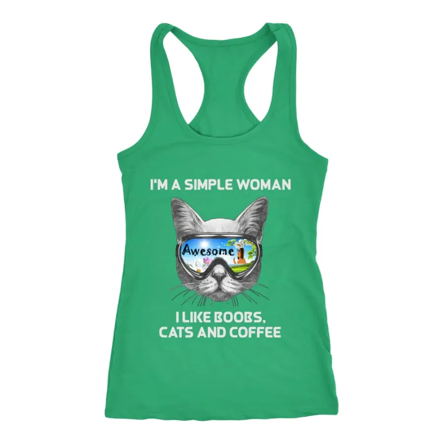 Simple Woman Shirt Racerback Tank| Cat Lover Shirts (6 Colors)