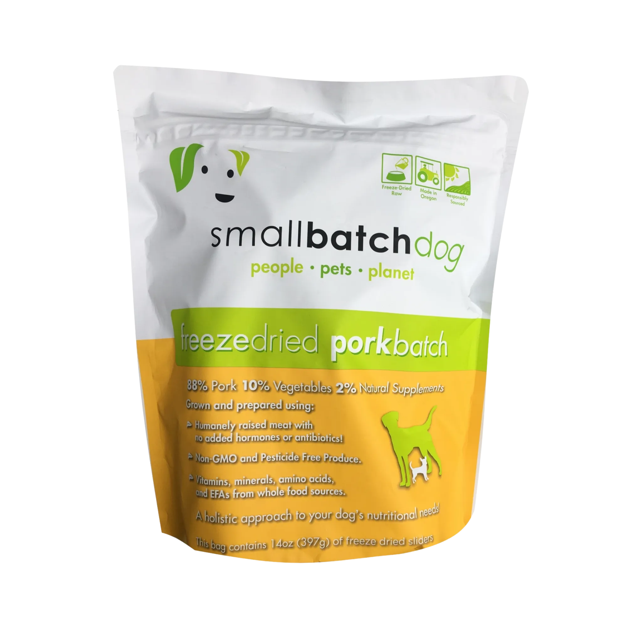 Small Batch Freeze Dried Pork Sliders Dog Food, 14 oz