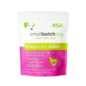 Small Batch Turkey Frozen Raw Dog Food Sliders, 3 lbs