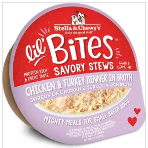 Stella & Chewy's Lil Bites Savory Stew Chicken & Turkey Dog Food 2.8 oz