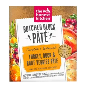 The Honest Kitchen Butcher Block Pate Turkey, Duck & Root Veggies Pate Wet Dog Food, 10.5-oz