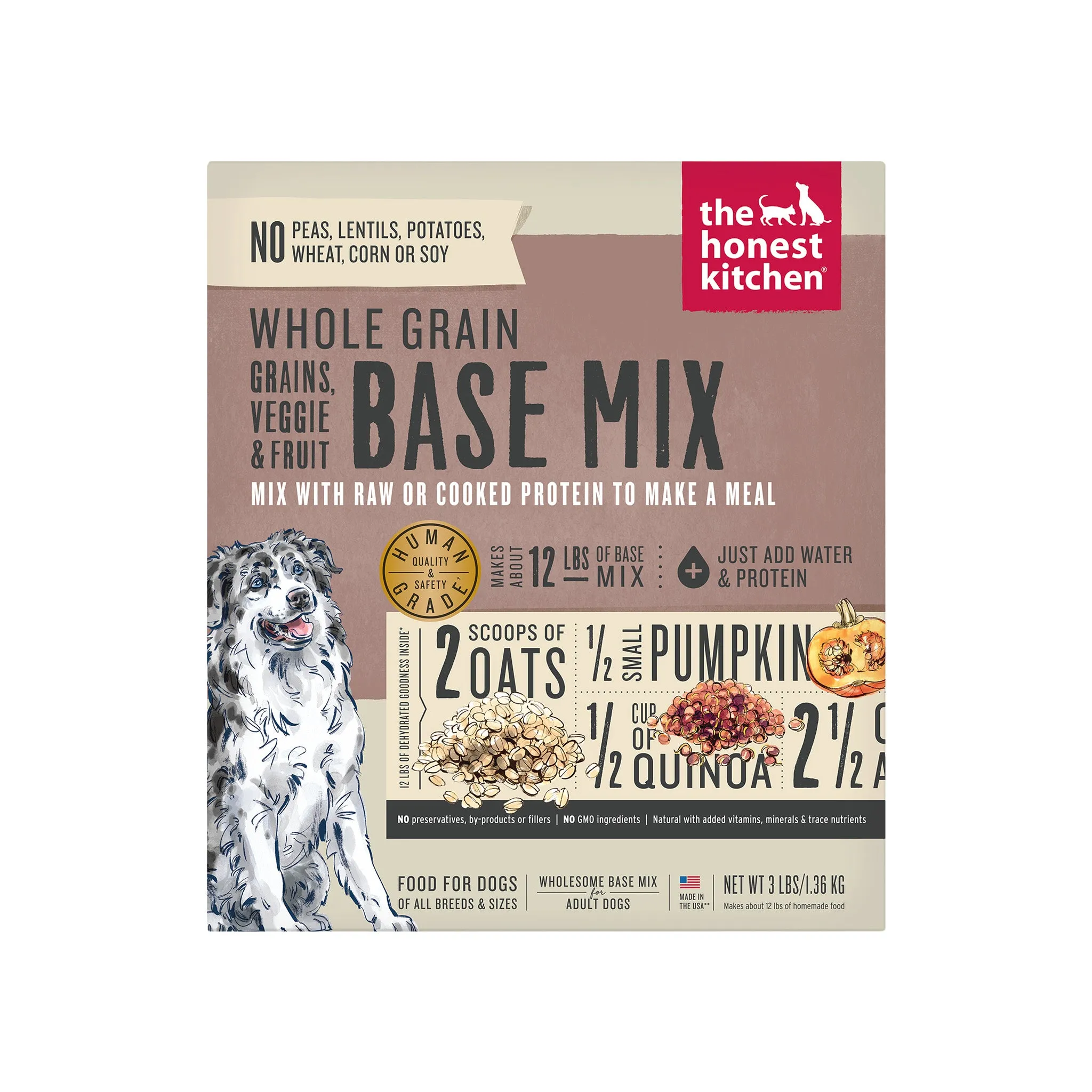 The Honest Kitchen Whole Grain Fruit & Veggie Base Mix Dog Food