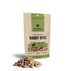 Vital Essentials Freeze-Dried Rabbit Bites Dog Treats 2oz