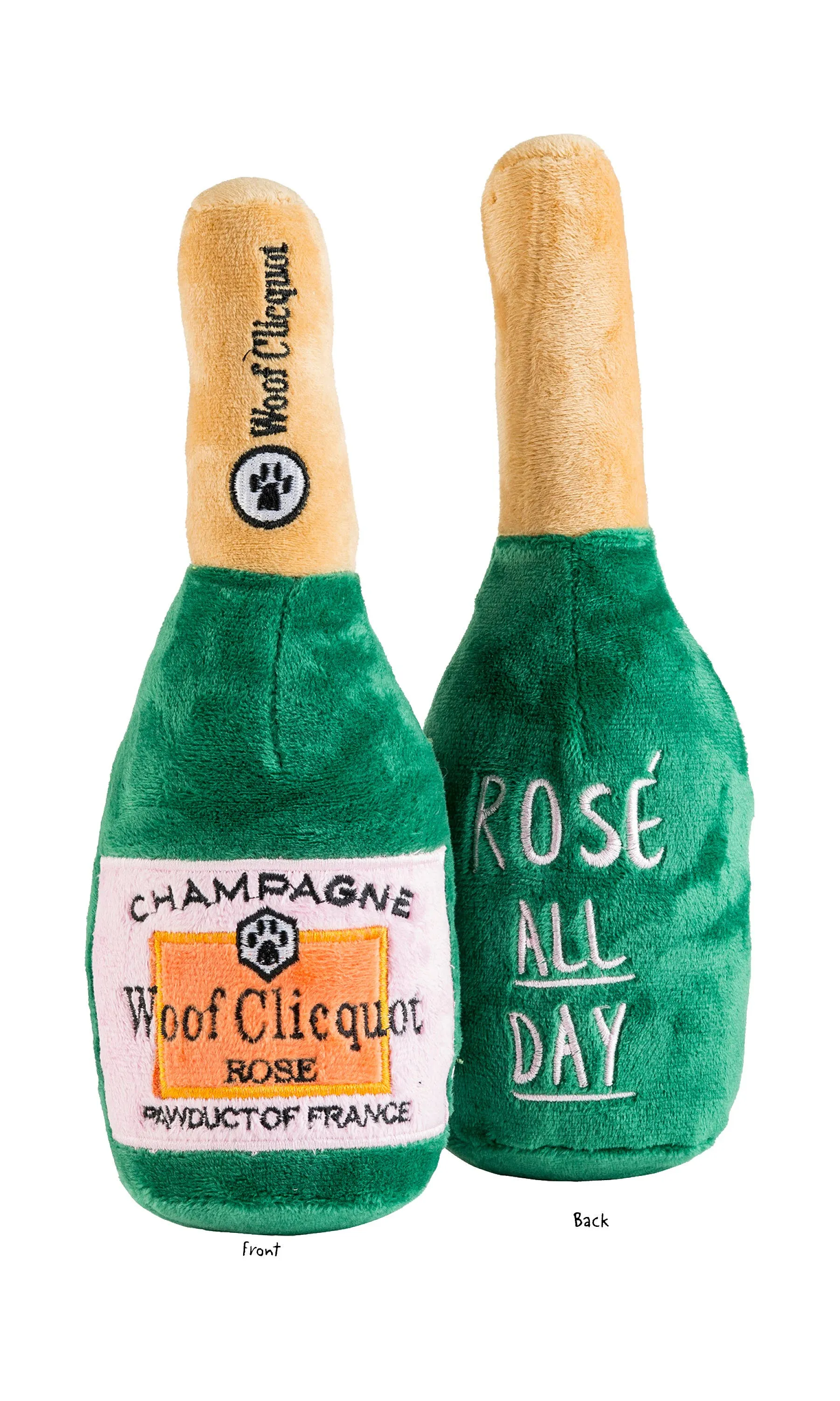 Woof Clicquot Rose' Champagne Bottle Small