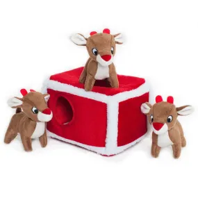 ZippyPaws Christmas Burrow Reindeer Pen Dog Toy