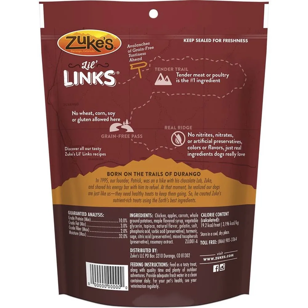 Zuke's Lil’ Links Chicken & Apple Grain Free Dog Treats 6oz